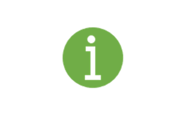 Runde Grafik mit einem i als Symbol für Hinweis